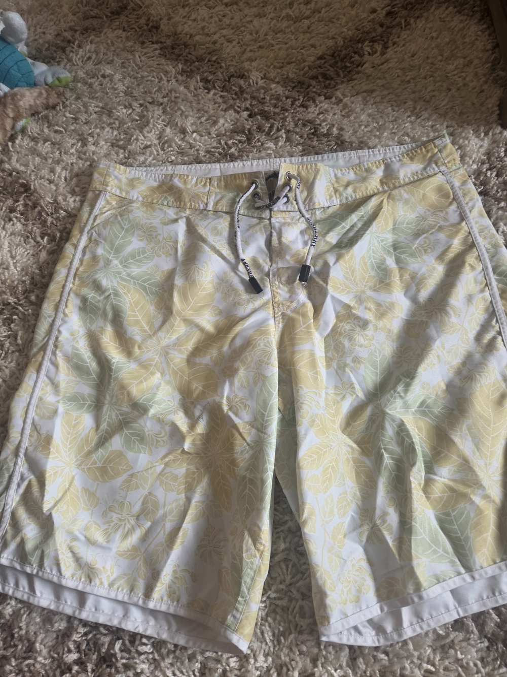 Burberry Yellow and Pale Green Floral Swim Shorts